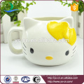 Atacado amarelo Hello Kitty copo criativo em cerâmica